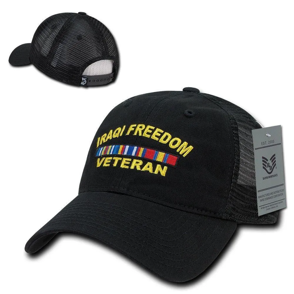 1 Dozen 6 Panel Relaxed Trucker Cotton Military Low Crown Caps Hats Wholesale Lots!!