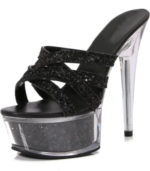 14.5CM/5.70IN Women's Exposed Toe Platform High Heels Shoes Stiletto Sandals Dress High Heeled Wedding Party Office Pumps Shoes