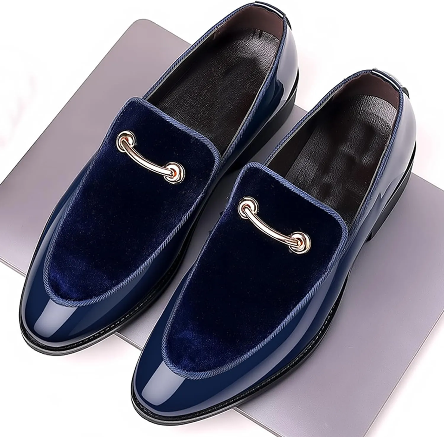 ADMLZQQ Mens Slip on Leather Casual Walking Shoes Comfortable for Work Office Dress Outdoor
