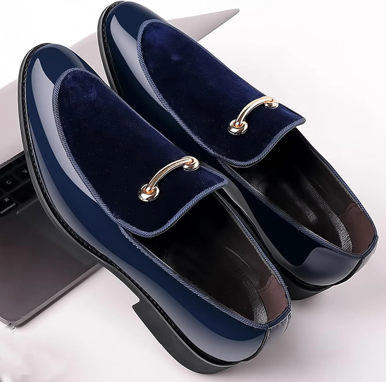 ADMLZQQ Mens Slip on Leather Casual Walking Shoes Comfortable for Work Office Dress Outdoor