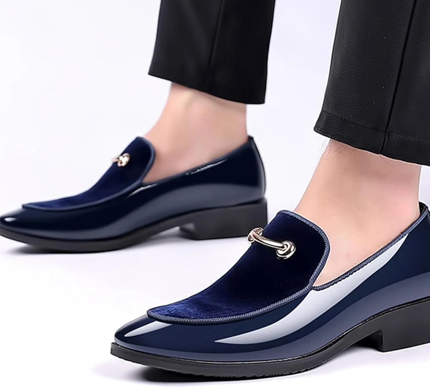 ADMLZQQ Mens Slip on Leather Casual Walking Shoes Comfortable for Work Office Dress Outdoor