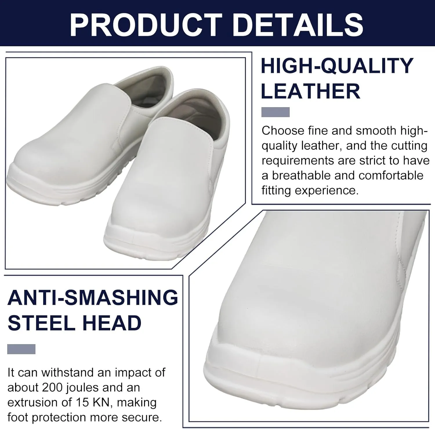 ALTA ANN RlAN Cleanroom Shoes with Steel Toe, Anti-Static Safety Shoes, Men's Shoe