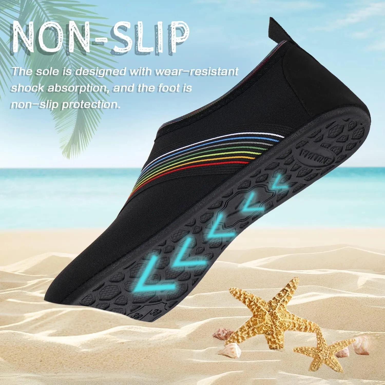ANLUKE Water Shoes Barefoot Aqua Yoga Socks Quick-Dry Beach Swim Surf Shoes for Women Men