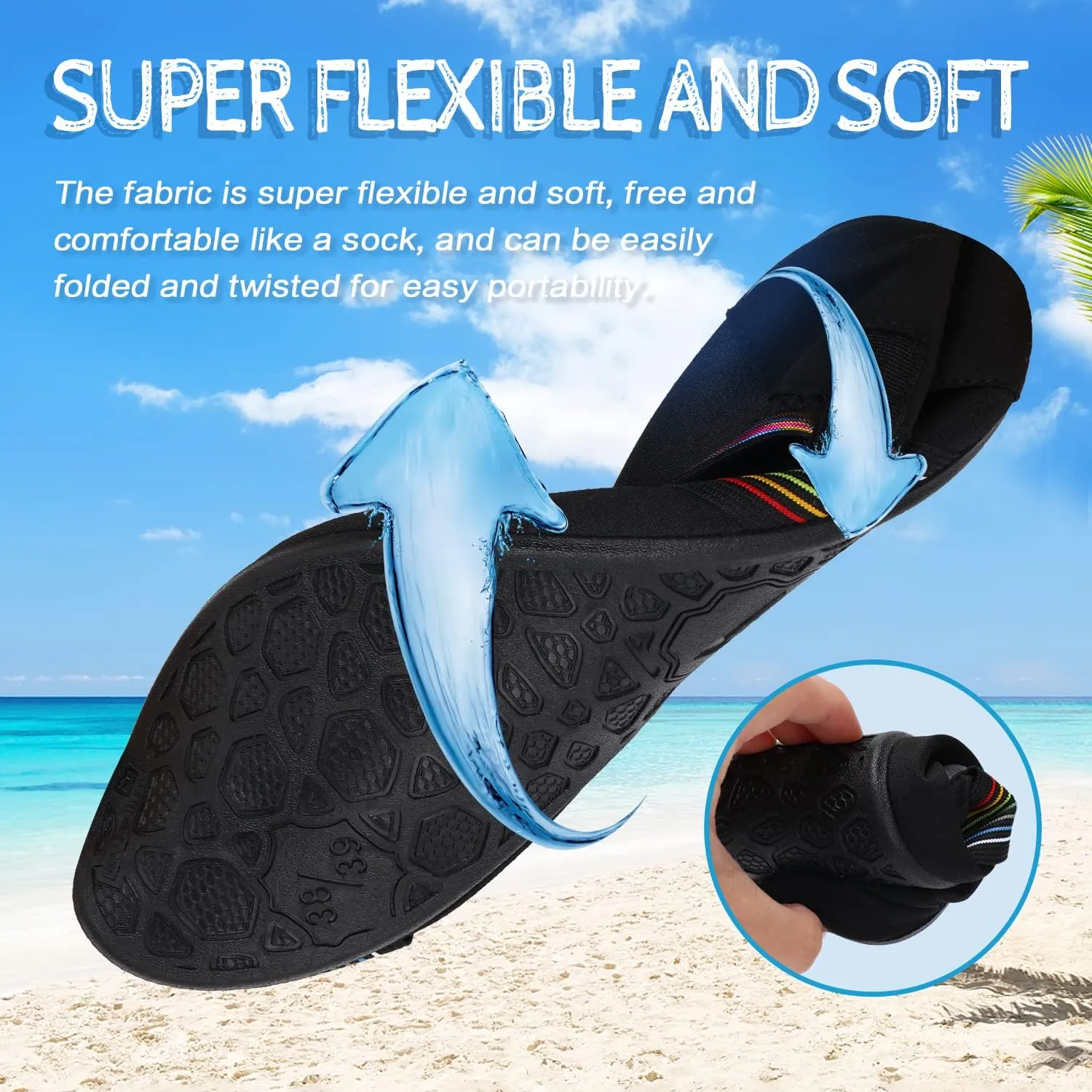 ANLUKE Water Shoes Barefoot Aqua Yoga Socks Quick-Dry Beach Swim Surf Shoes for Women Men