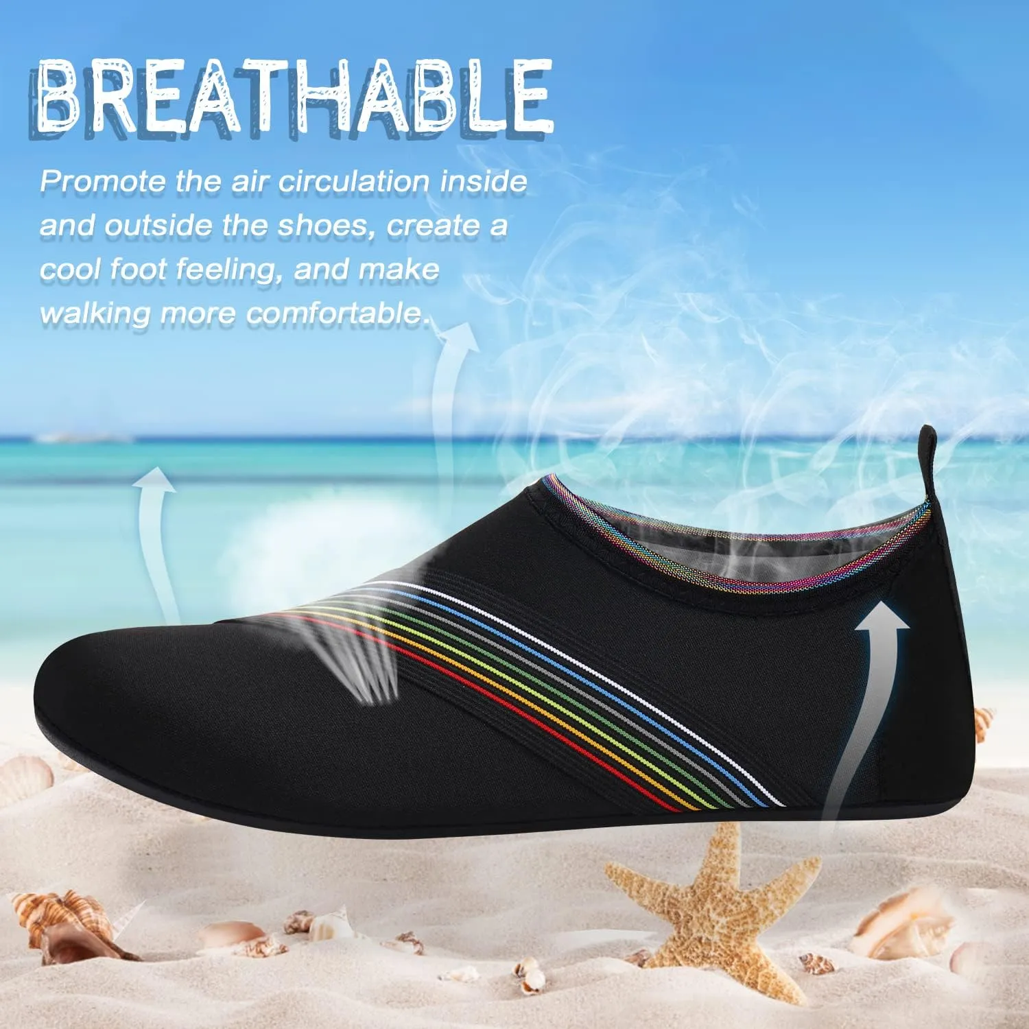 ANLUKE Water Shoes Barefoot Aqua Yoga Socks Quick-Dry Beach Swim Surf Shoes for Women Men