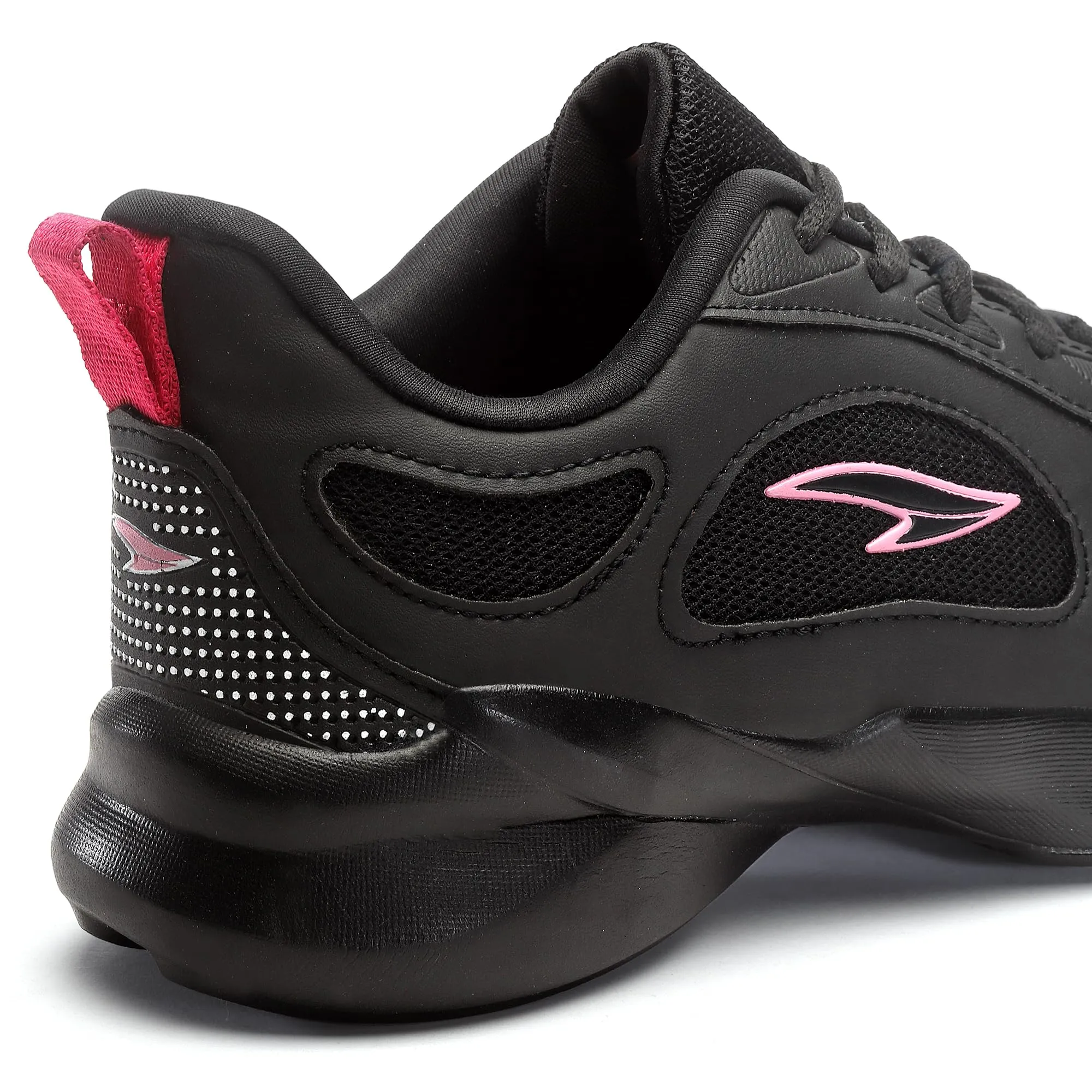 ASIAN Women's Fireflty-04 Sports Running,Walking & Gym Shoes Max Cushion with Memory Form Lightweight Eva Sole Extra Jump Casual Sneaker Shoes for Women's & Girl's… (Full Black)