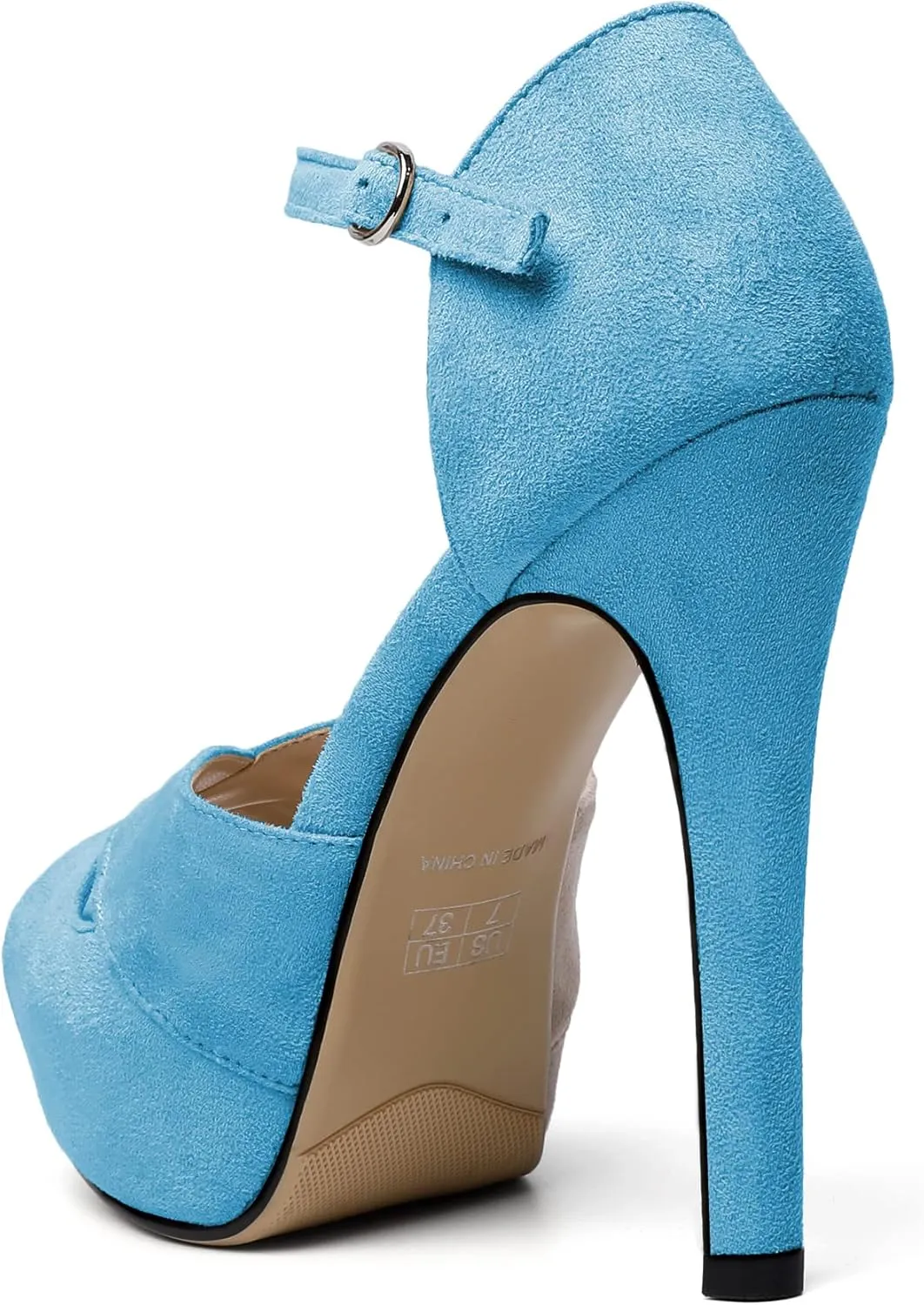 AUMOTED Women Peep Open Toe Platform Sandals Stiletto High Heels Ankle Strap Wedding Party Dress Shoes 4.7 Inches