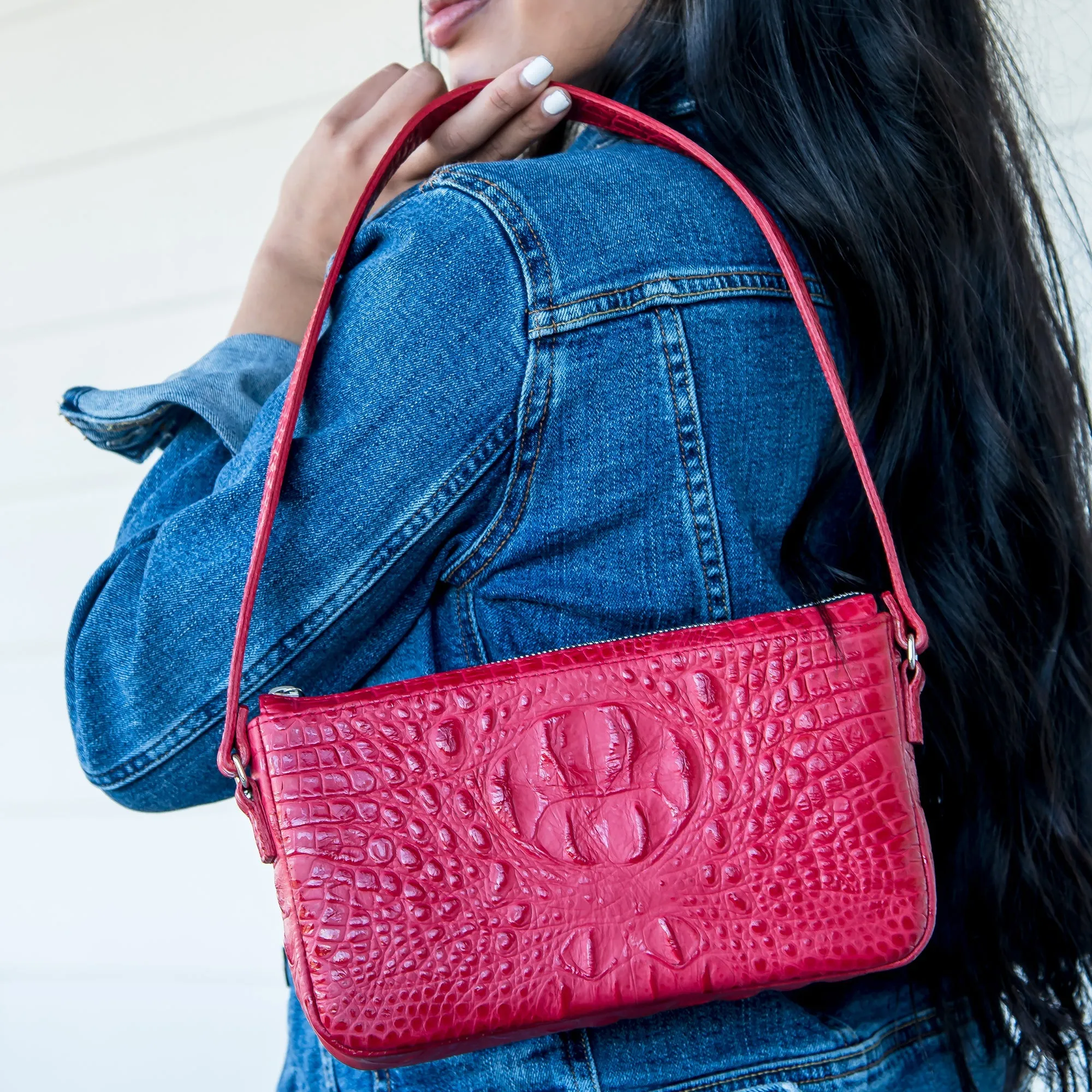 Baguette Shoulder Bag - Lipstick Red