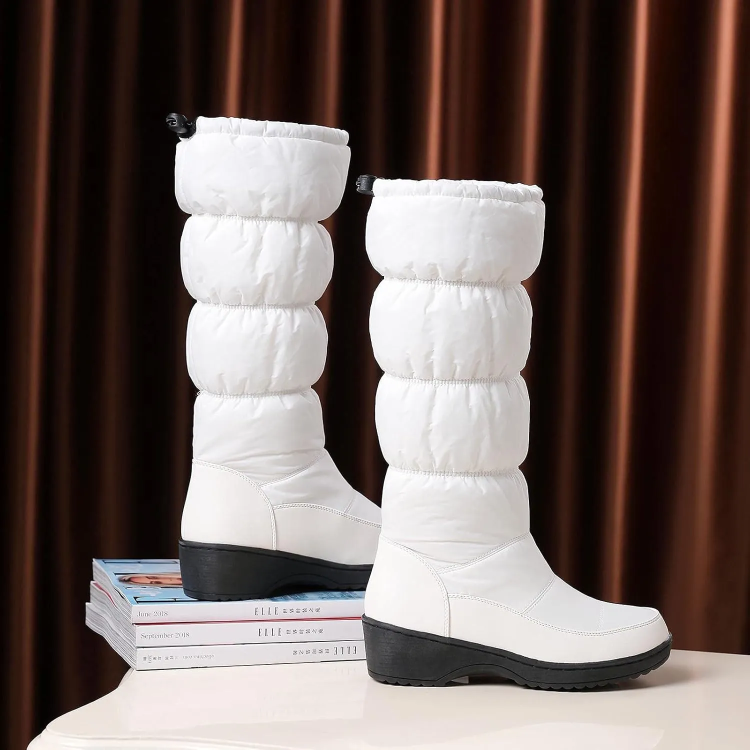 Bcshiye Womens Warm Boots Winter Anti-skid Ankle Snow Boots Thickening Waterproof Fur Booties Outdoor Shoes for Women