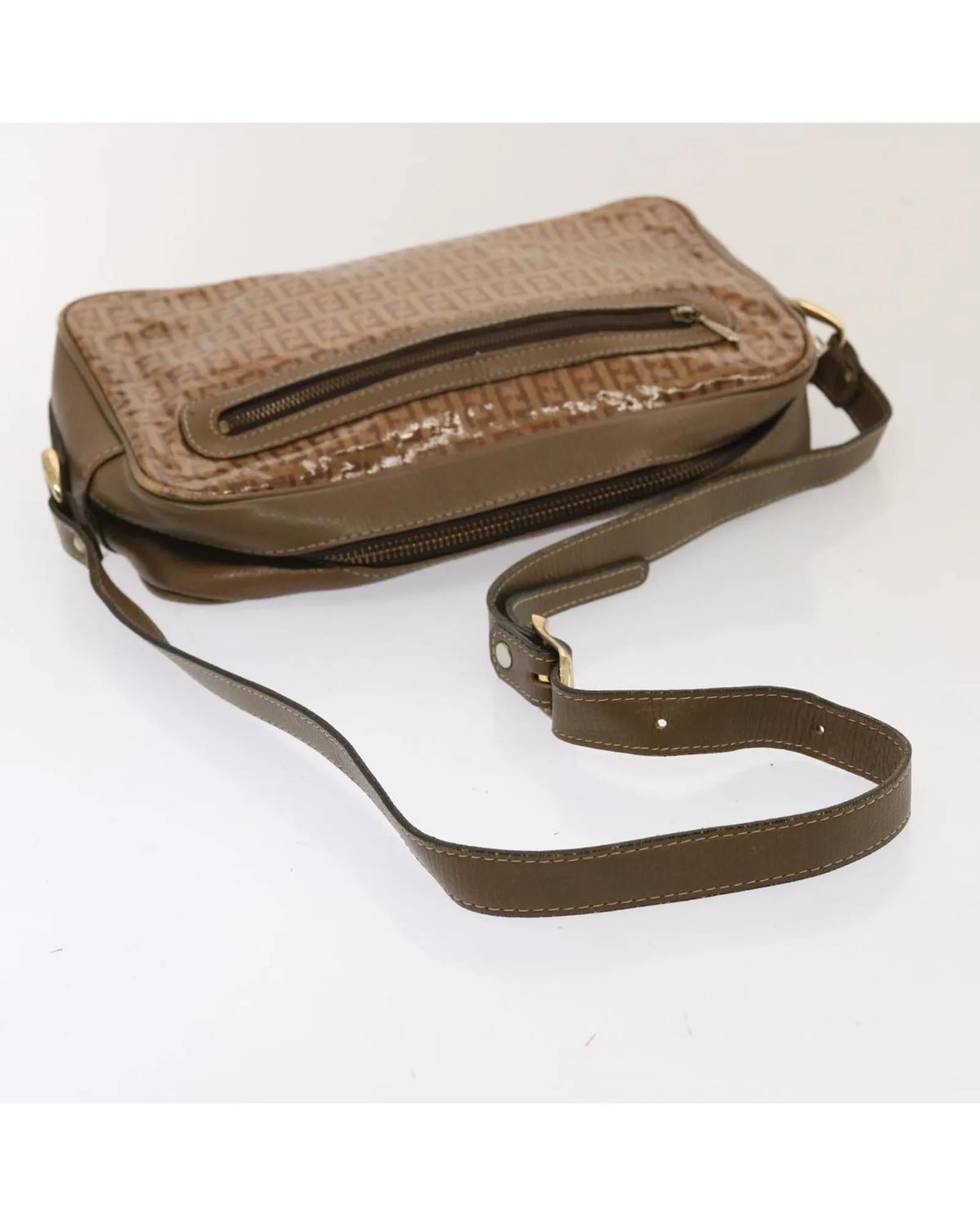 Beige Zucchino Canvas Shoulder Bag with Adjustable Strap
