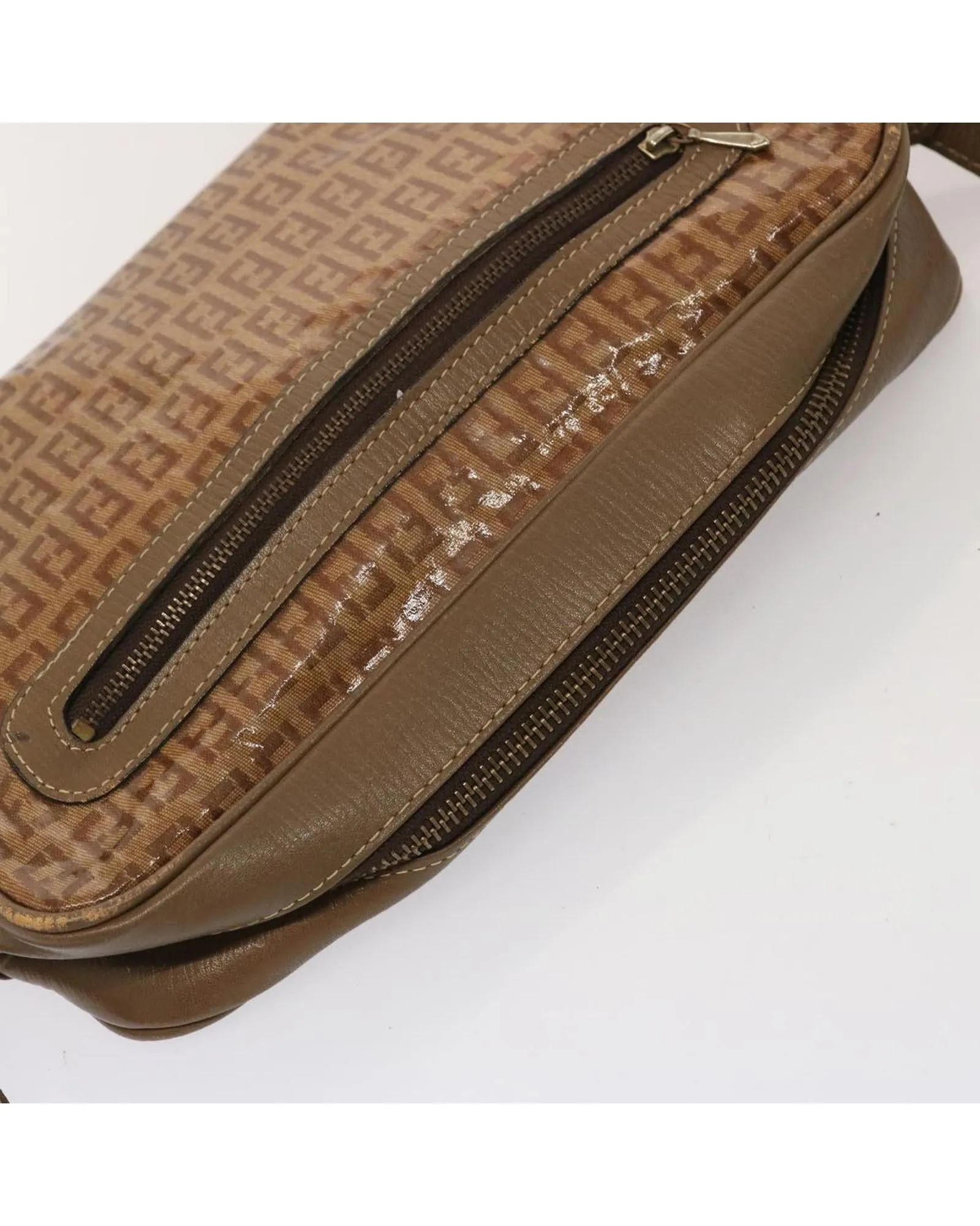 Beige Zucchino Canvas Shoulder Bag with Adjustable Strap