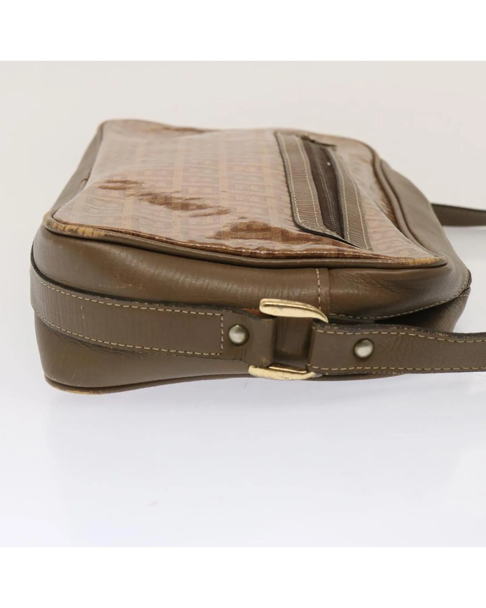 Beige Zucchino Canvas Shoulder Bag with Adjustable Strap