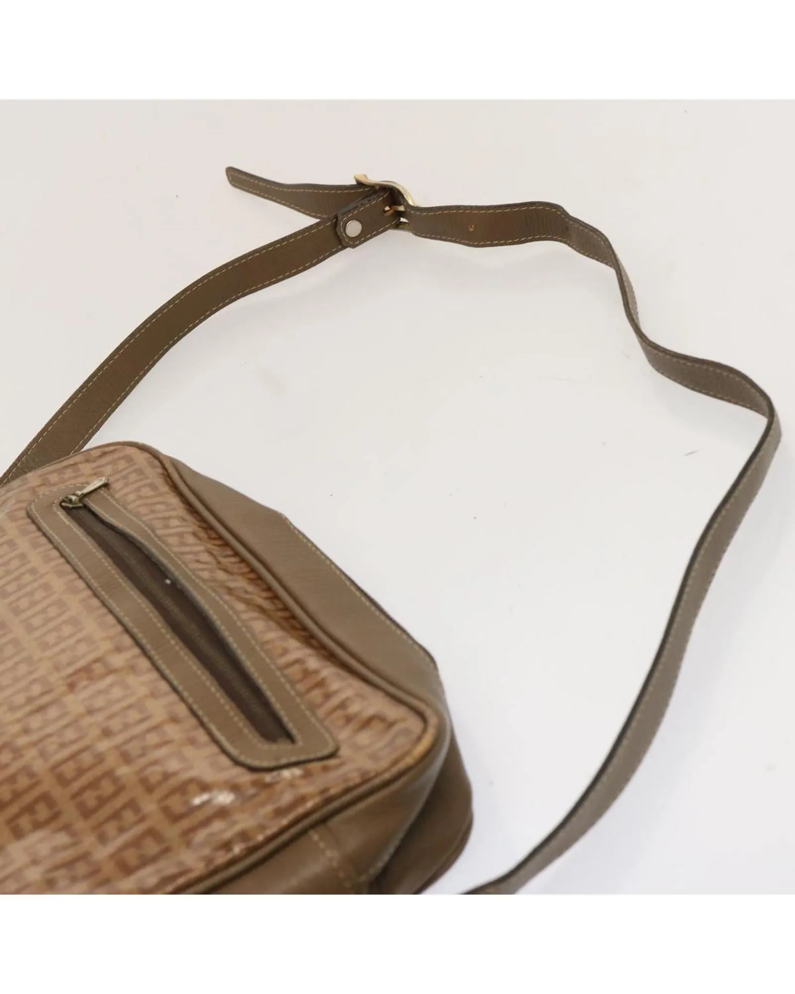 Beige Zucchino Canvas Shoulder Bag with Adjustable Strap