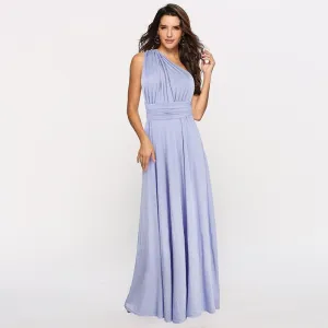 BellaGrace Stylish Women's Convertible Maxi Dress with Bow and Halter Features