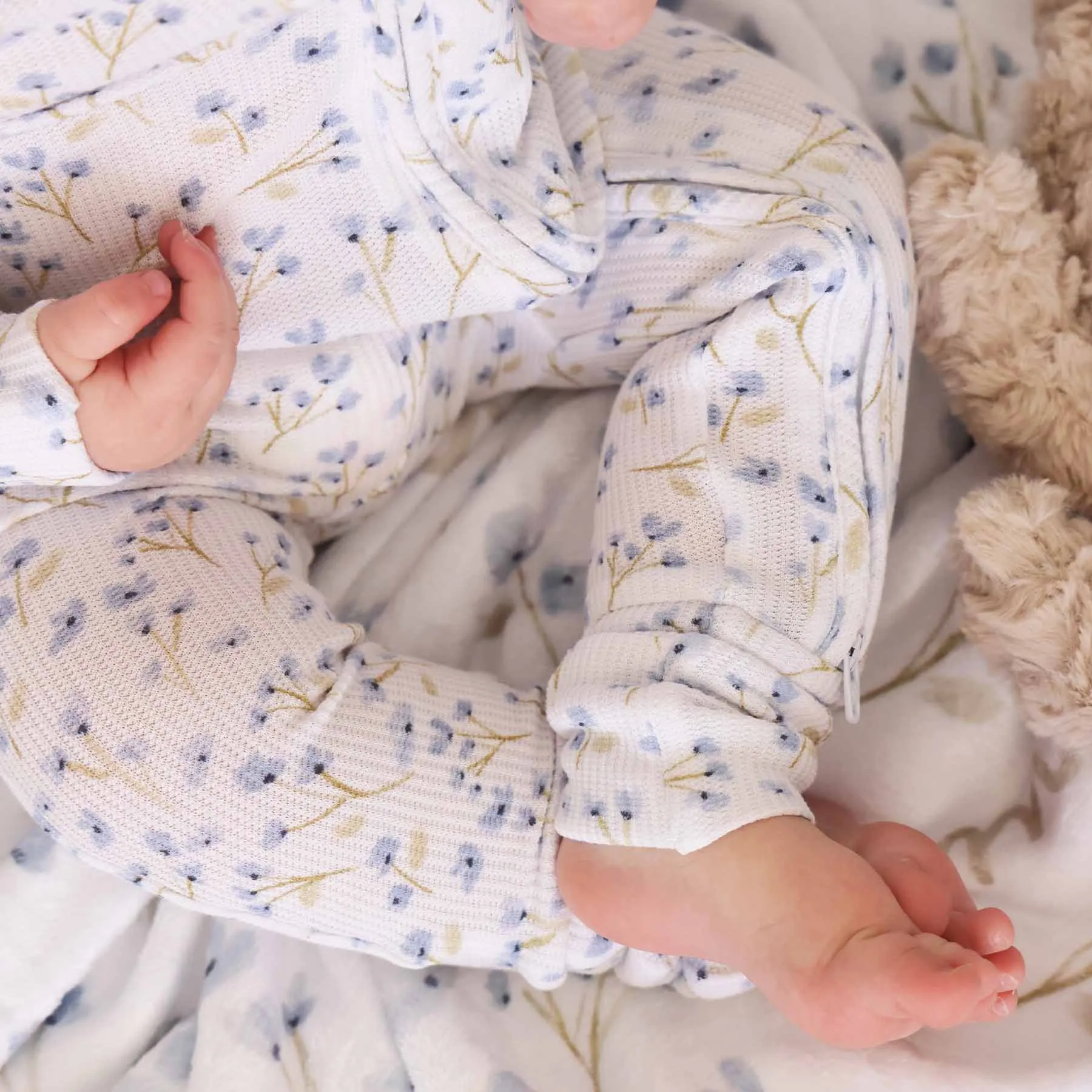 Blake's Blooms Waffle Bamboo Convertible Zip Romper