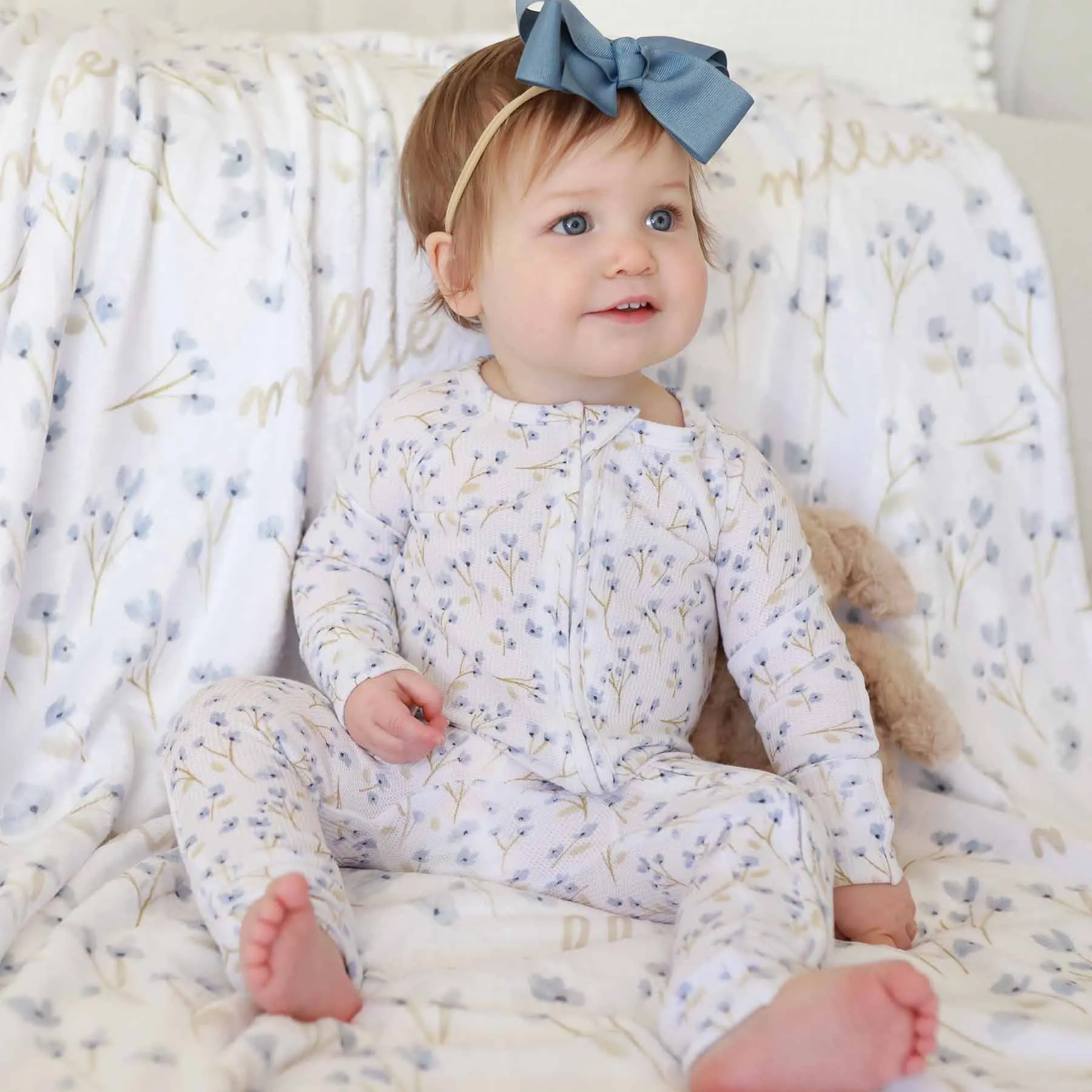 Blake's Blooms Waffle Bamboo Convertible Zip Romper
