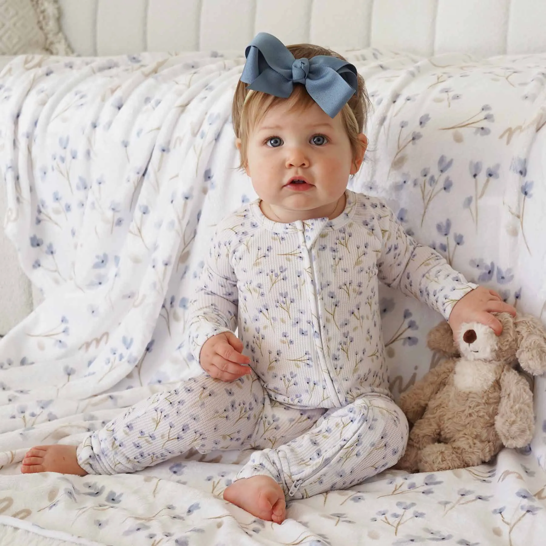 Blake's Blooms Waffle Bamboo Convertible Zip Romper