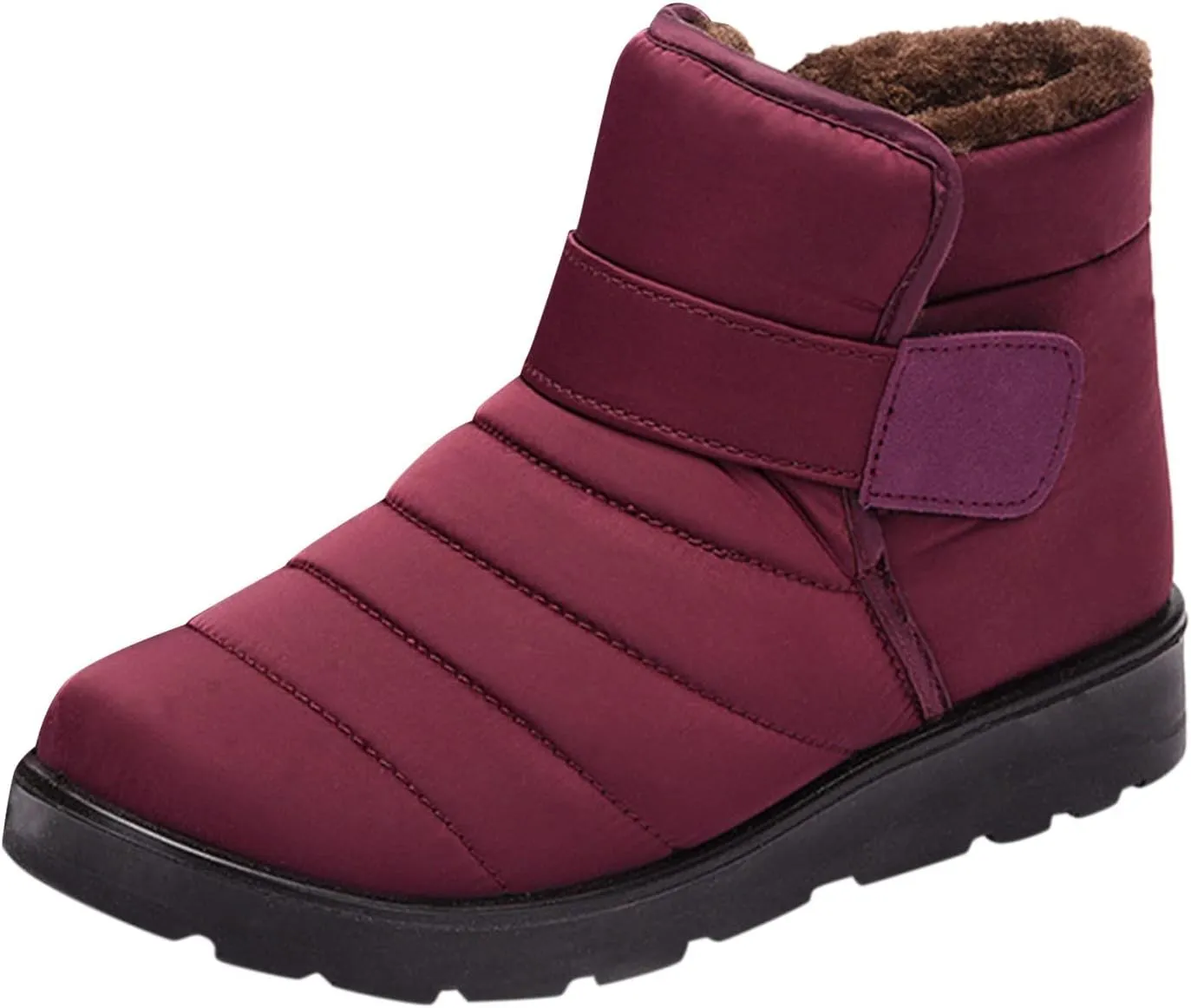 Boots for Women Slip On Ankle Booties Winter Snow Boots Waterproof Anti Slip Outdoor Walking Shoes
