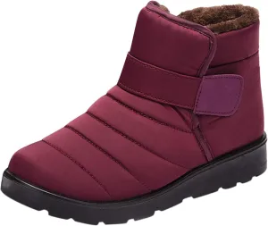Boots for Women Slip On Ankle Booties Winter Snow Boots Waterproof Anti Slip Outdoor Walking Shoes