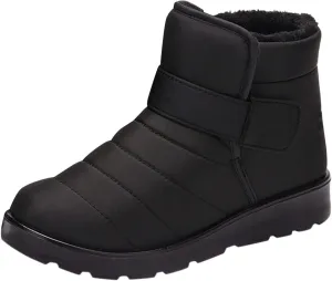 Boots for Women Slip On Ankle Booties Winter Snow Boots Waterproof Anti Slip Outdoor Walking Shoes