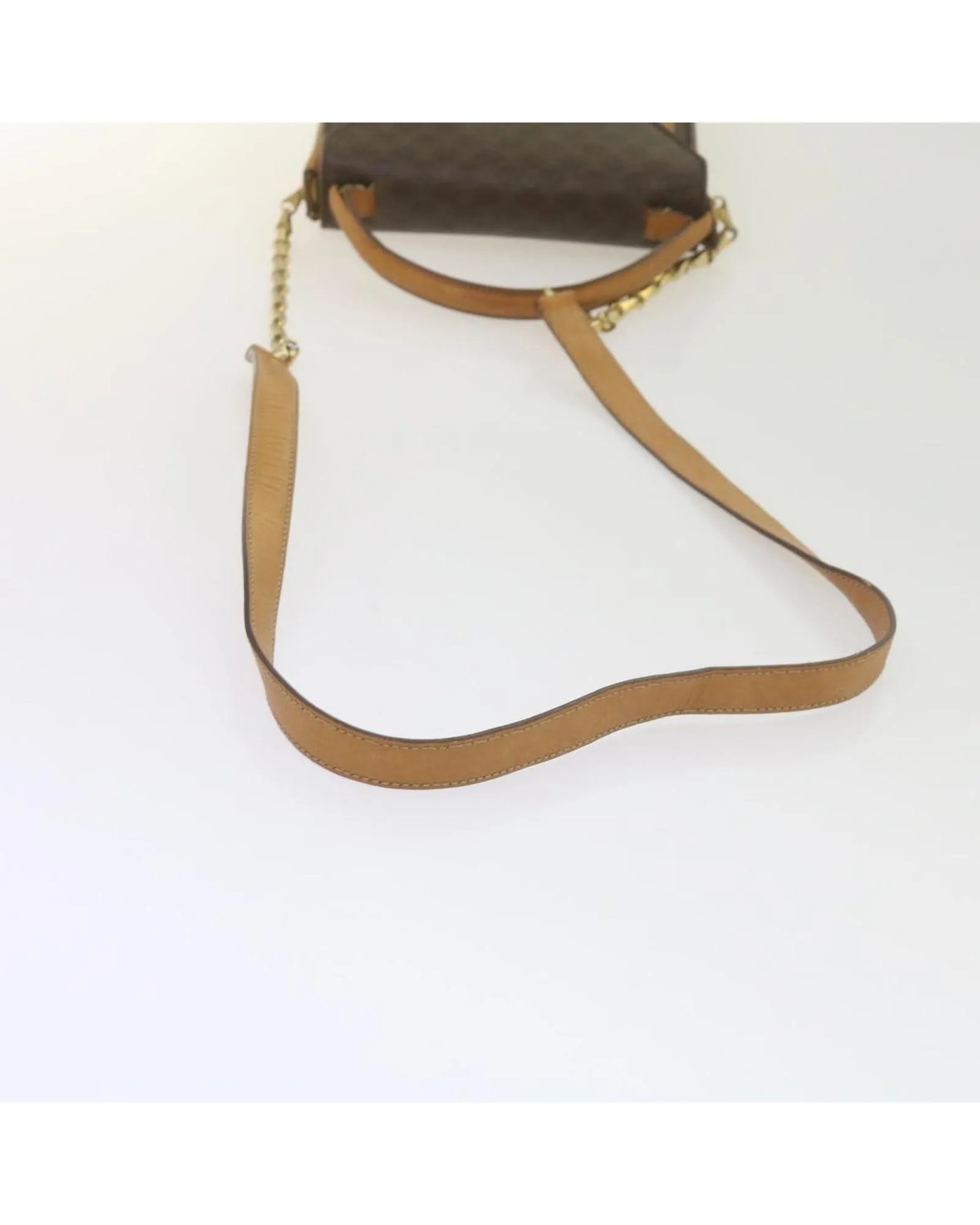 Canvas Shoulder Bag with Long Strap - Brown
