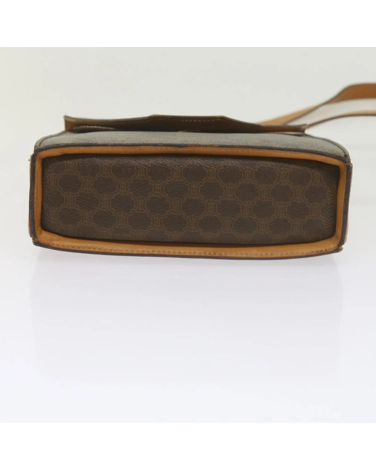 Canvas Shoulder Bag with Long Strap - Brown