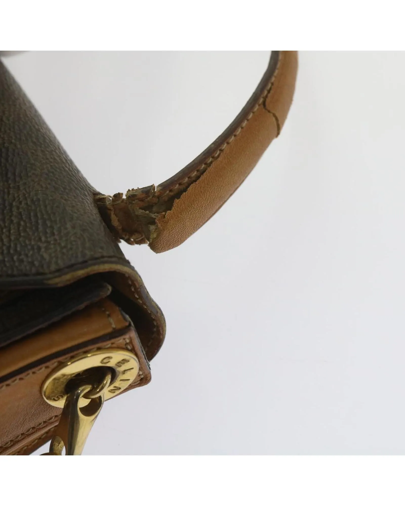 Canvas Shoulder Bag with Long Strap - Brown