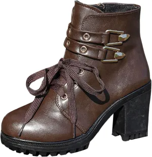 Cathalem Gothic Boots for Women Goth Platform Chunky Boots High Heel Black Ankle Booties Rivets Punk Combat Boot Shoes