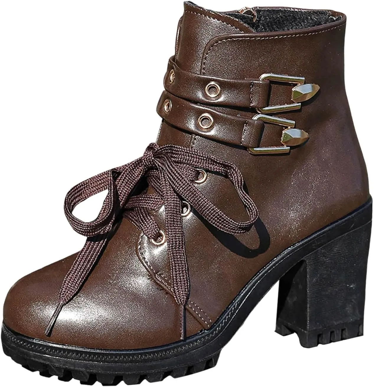 Cathalem Gothic Boots for Women Goth Platform Chunky Boots High Heel Black Ankle Booties Rivets Punk Combat Boot Shoes