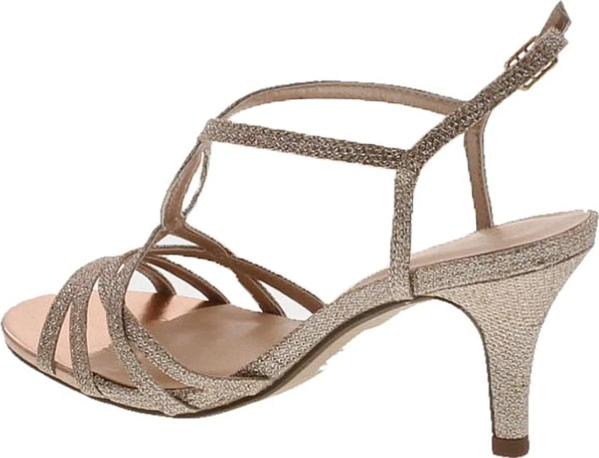 City Classified Womens Claim High Heel Strappy Metallic Dress Shoes