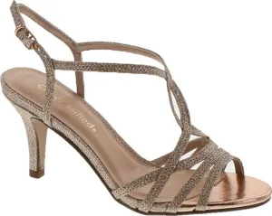 City Classified Womens Claim High Heel Strappy Metallic Dress Shoes