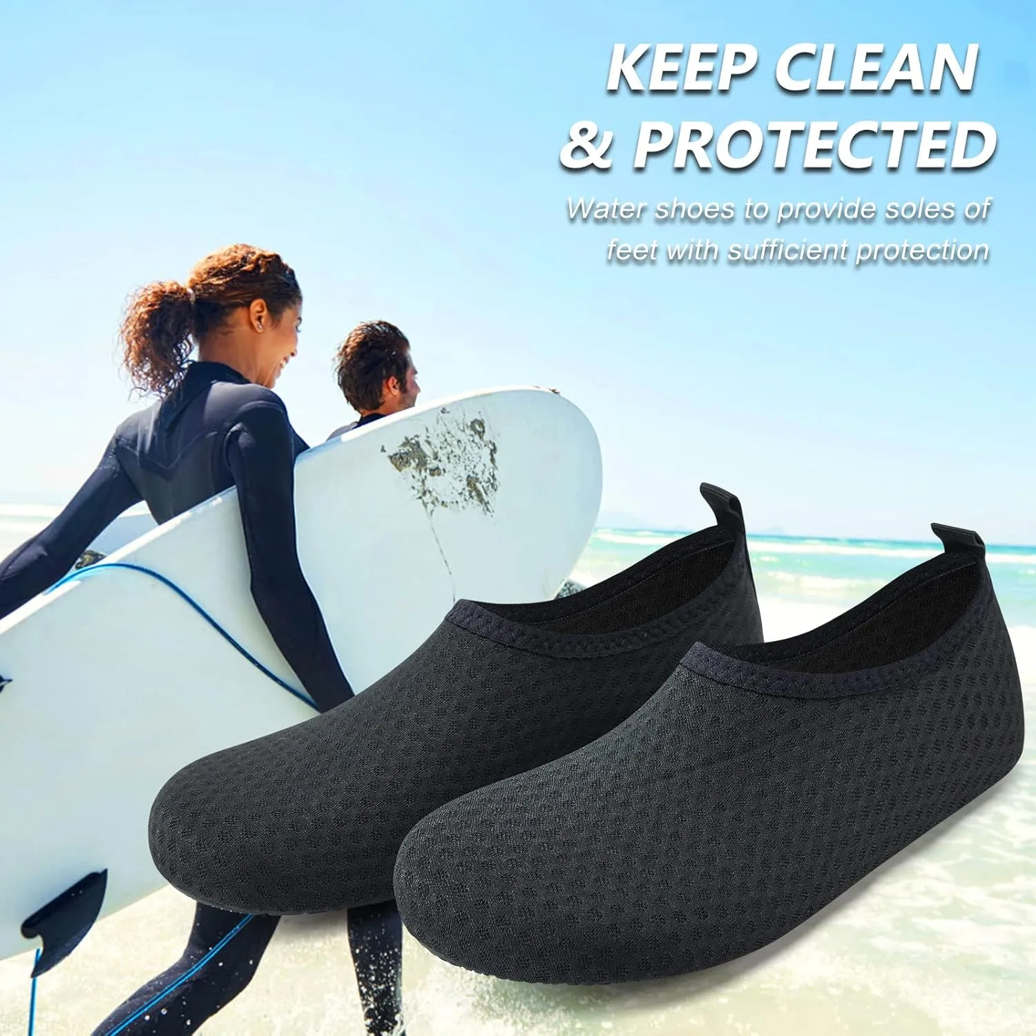 Deevike Water Shoes for Women Men Barefoot Quick-Dry Aqua Socks Slip-on for Beach Swim Surf Yoga Exercise