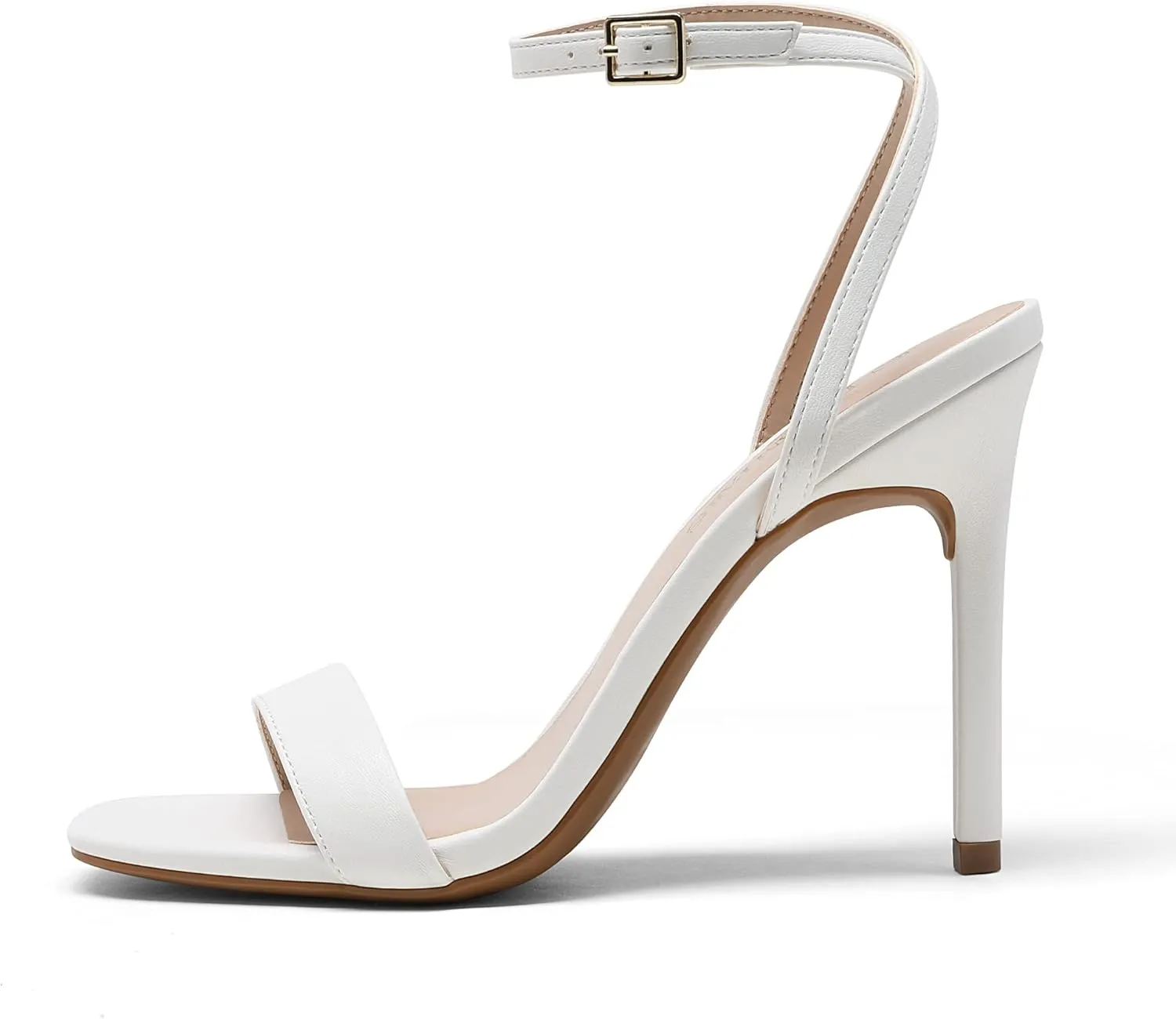 DREAM PAIRS Womens High Stilettos Open Square Toe Ankle Strap Heels Sexy Comfort Strappy Dress Shoes Wedding Bridal Pumps Sandals