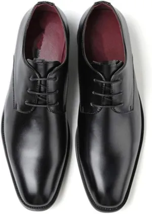 Dress Formal Shoes for Men Lace Up Burnished Toe Derby Shoes Vegan Leather Block Heel Non Slip Resistant Anti-Slip Wedding