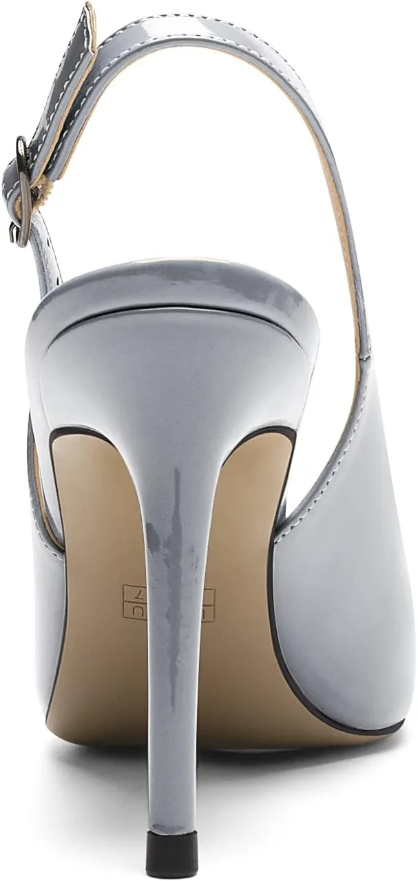 Eldof Women's Peep Toe Slingback High Heels,Stiletto Heel Slingback Sandals, Comfort High Heels Dress Shoes for Ladies Office Wedding Evening