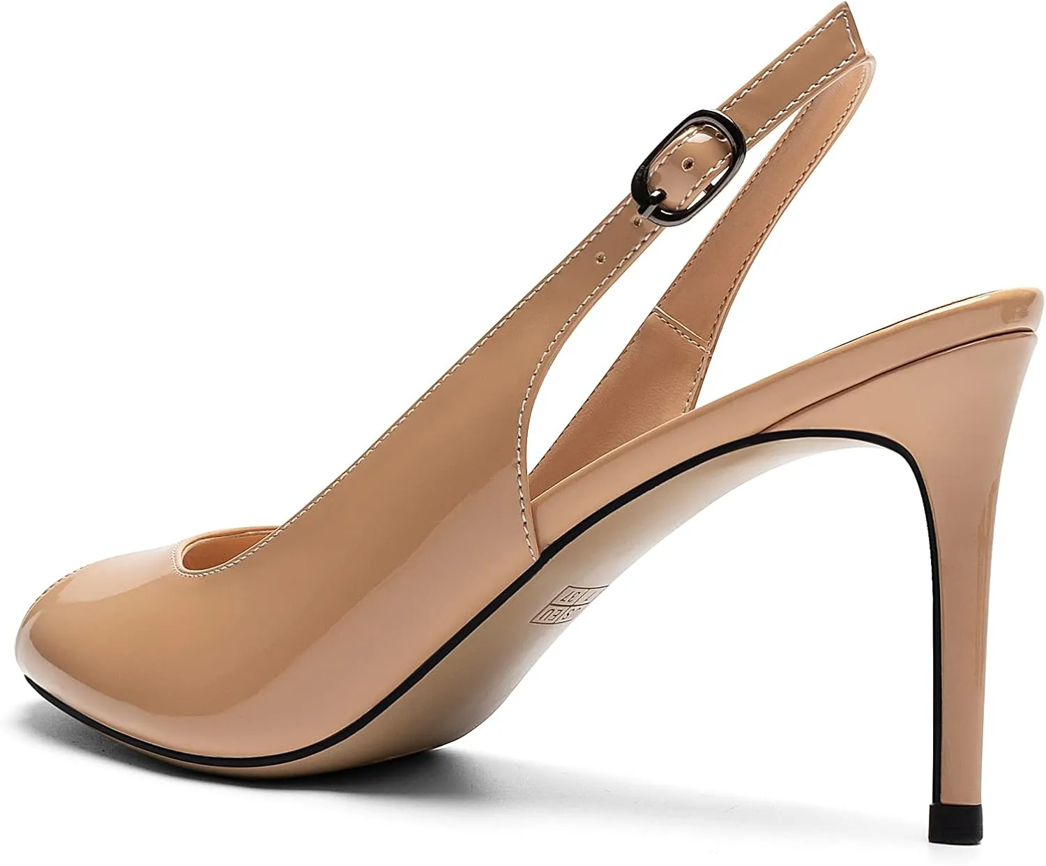 Eldof Women's Peep Toe Slingback High Heels,Stiletto Heel Slingback Sandals, Comfort High Heels Dress Shoes for Ladies Office Wedding Evening