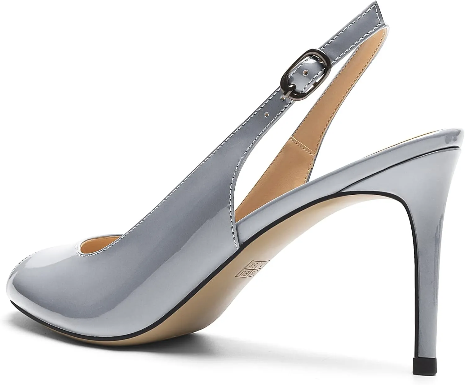 Eldof Women's Peep Toe Slingback High Heels,Stiletto Heel Slingback Sandals, Comfort High Heels Dress Shoes for Ladies Office Wedding Evening