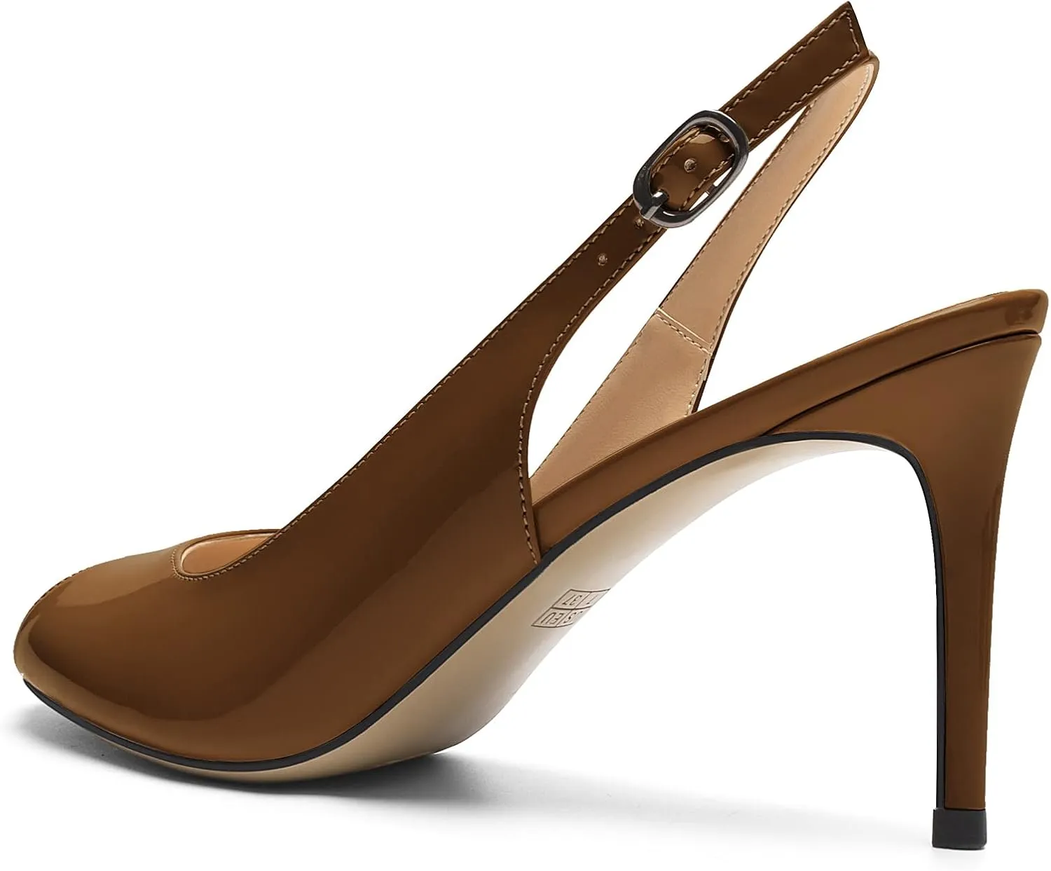 Eldof Women's Peep Toe Slingback High Heels,Stiletto Heel Slingback Sandals, Comfort High Heels Dress Shoes for Ladies Office Wedding Evening