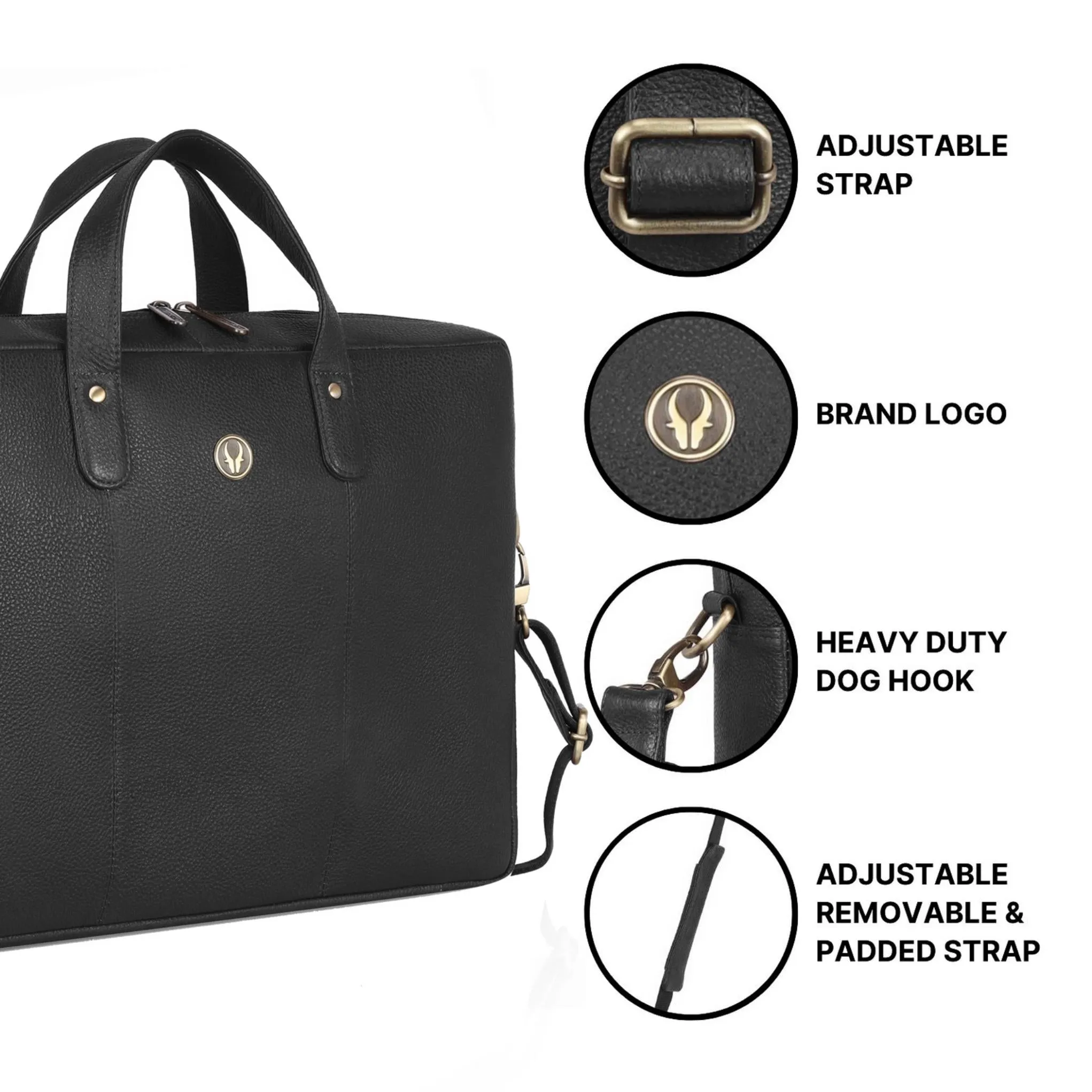 EVANDER Leather Laptop Messenger Bag for Men