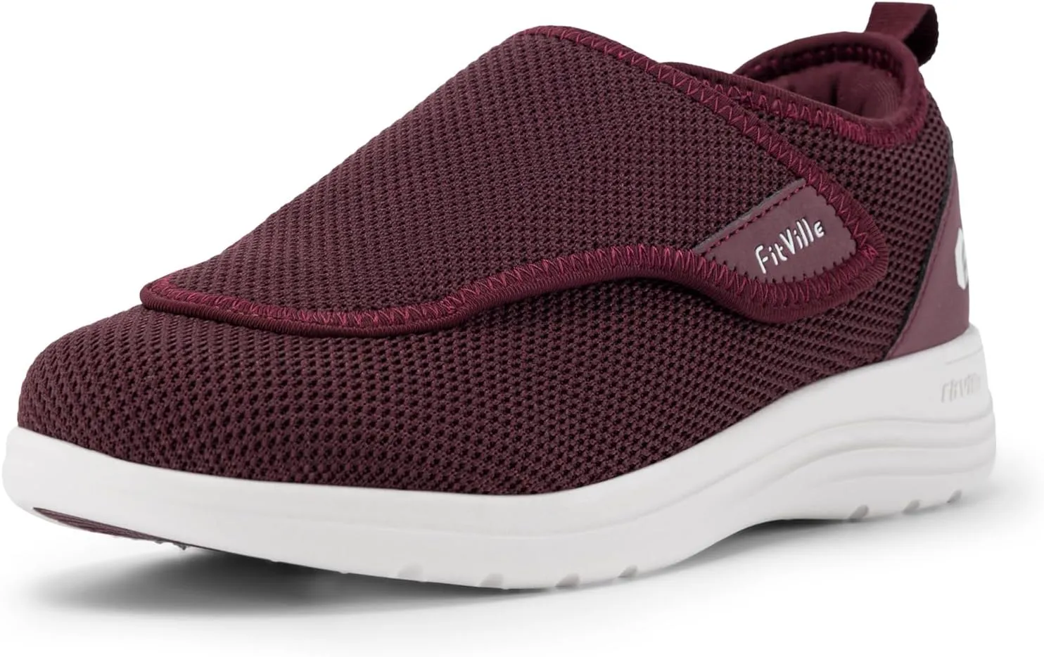 FitVille Diabetic Shoes for Women Extra Wide Walking Shoes Slip-On Orthopedic Shoes with Adjustable Strap for Swollen Feet Neuropathy - EasyTop Wings V2