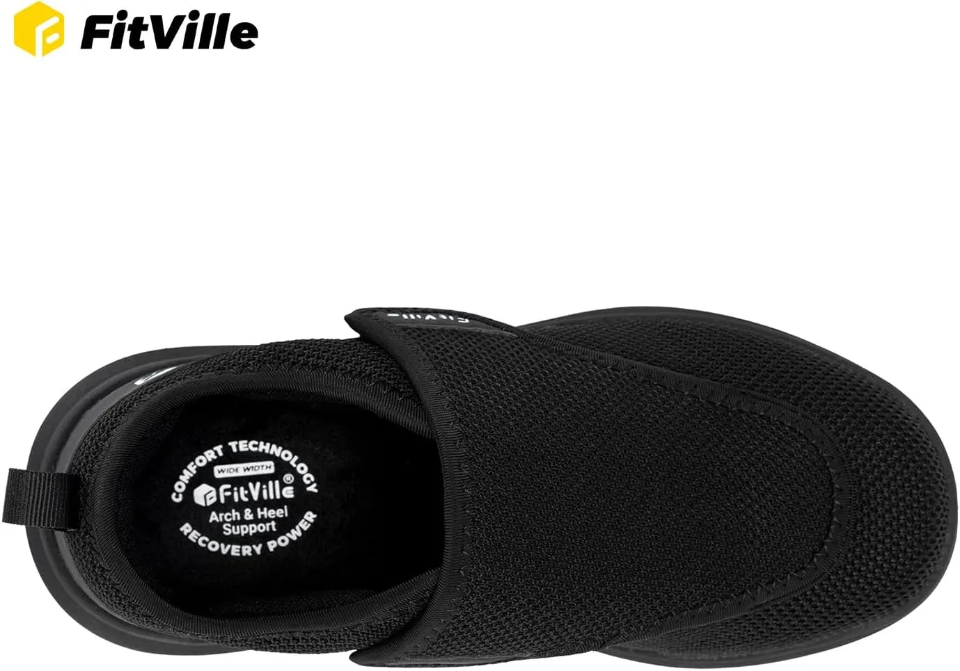 FitVille Diabetic Shoes for Women Extra Wide Width Walking Shoes Slip-On Orthopedic Shoes for Swollen Feet Foot Pain Relief - EasyTop Wings V2