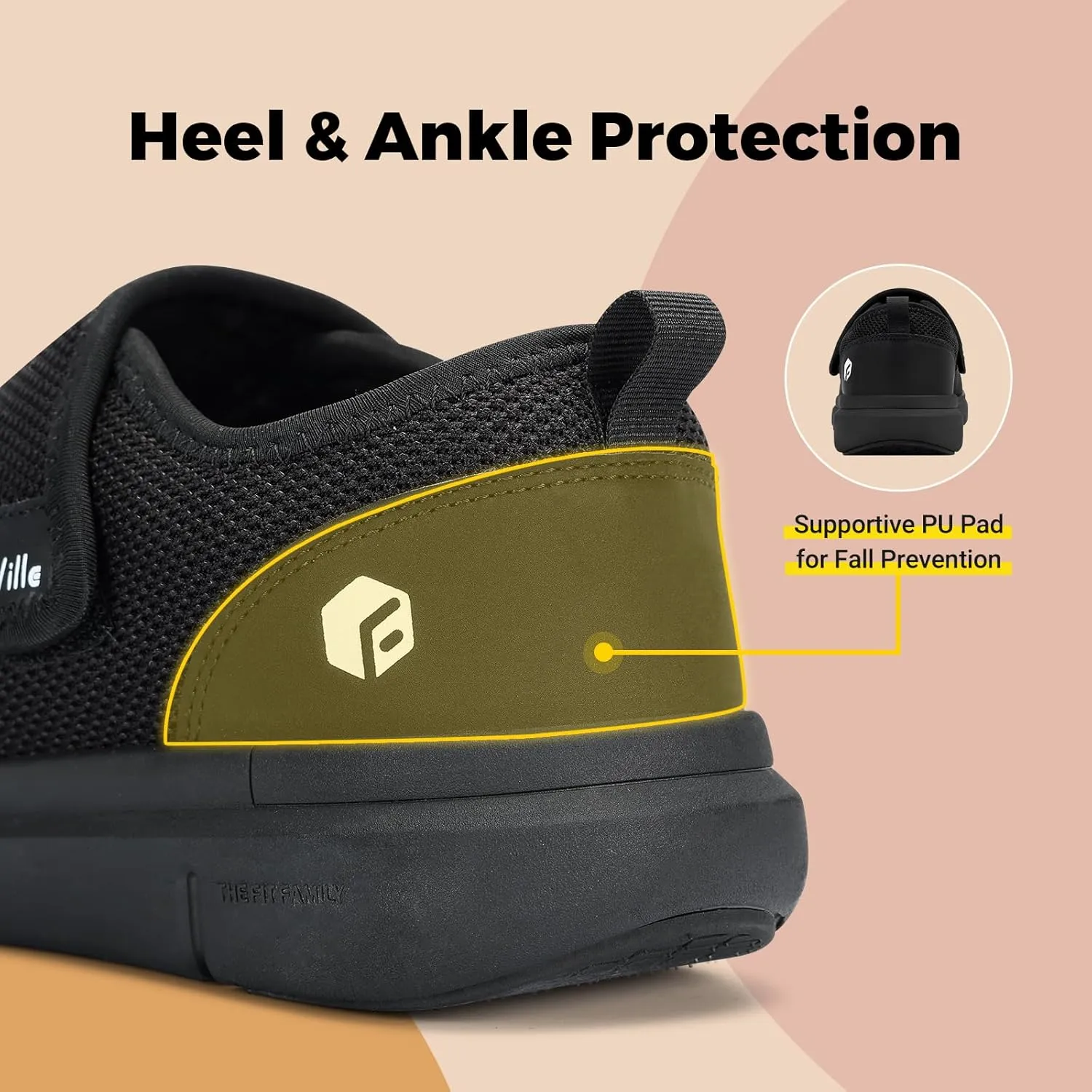 FitVille Diabetic Shoes for Women Extra Wide Width Walking Shoes Slip-On Orthopedic Shoes for Swollen Feet Foot Pain Relief - EasyTop Wings V2