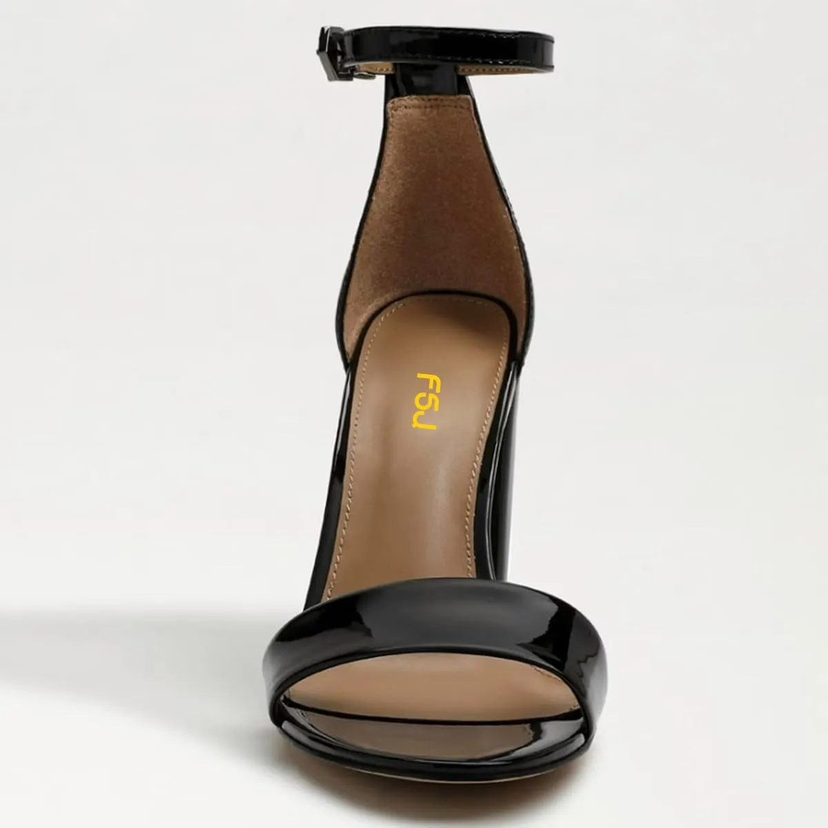 FSJ Women Classic Chunky High Heel Sandals Open Toe Ankle Strap Single Band Dress Shoe Size 4-15 US
