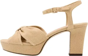 FSJ Women Platform Chunky Heels Ankle Strap Sandals Knot Peep Toe Block Heels Comfort Wedding Sexy Dress Shoes Size 4-16 US