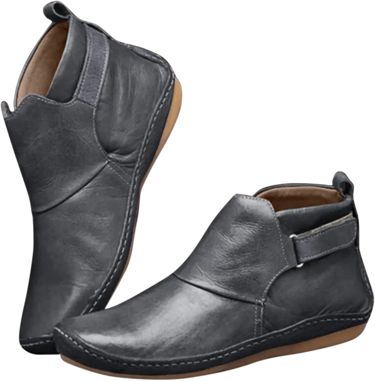Gibobby Ankle Boots for Women Low Heel,Arch Support Booties Casual Flat Platform Short Ankle Boots Everyday Boots for Ladies
