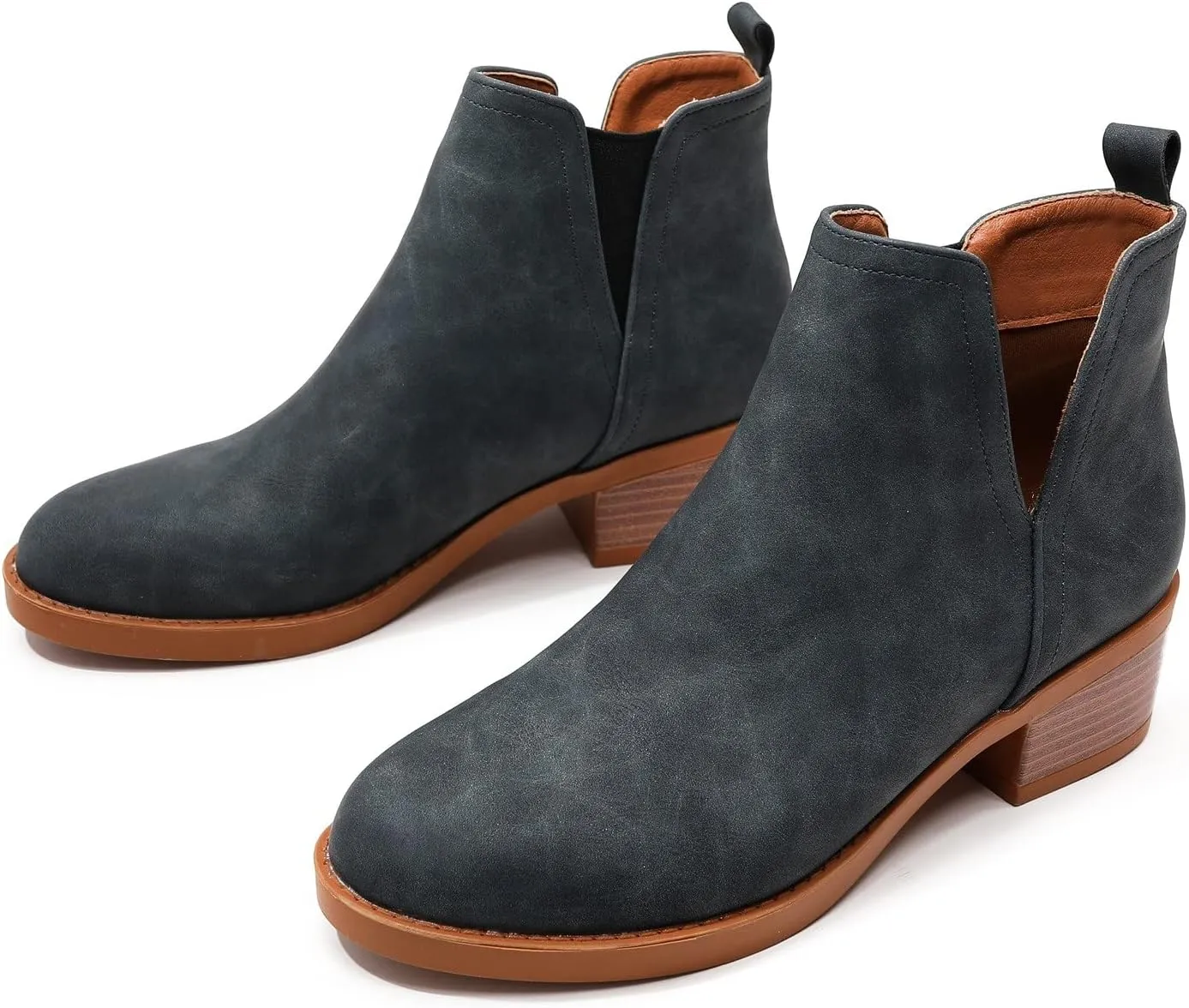 Gibobby Boots for Women Low Heel Arch Support Boots Comfortable Casual Short Ankle Booties Everyday Boots 52