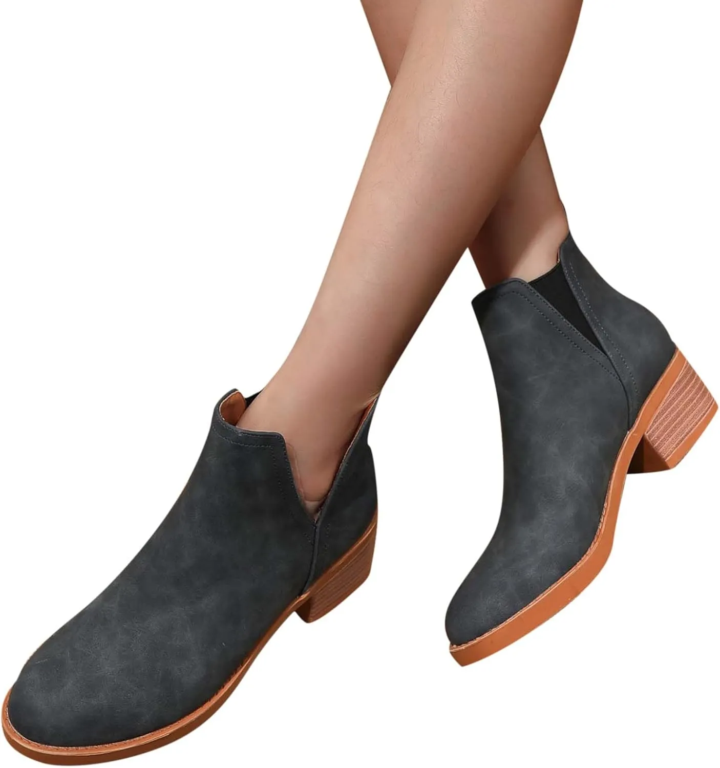 Gibobby Boots for Women Low Heel Arch Support Boots Comfortable Casual Short Ankle Booties Everyday Boots 52