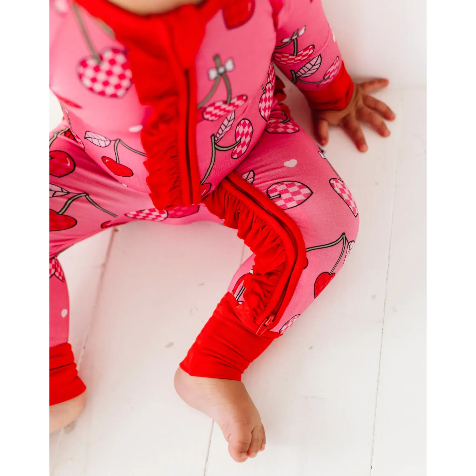 I Love You Cherry Much Convertible Footies with Ruffle