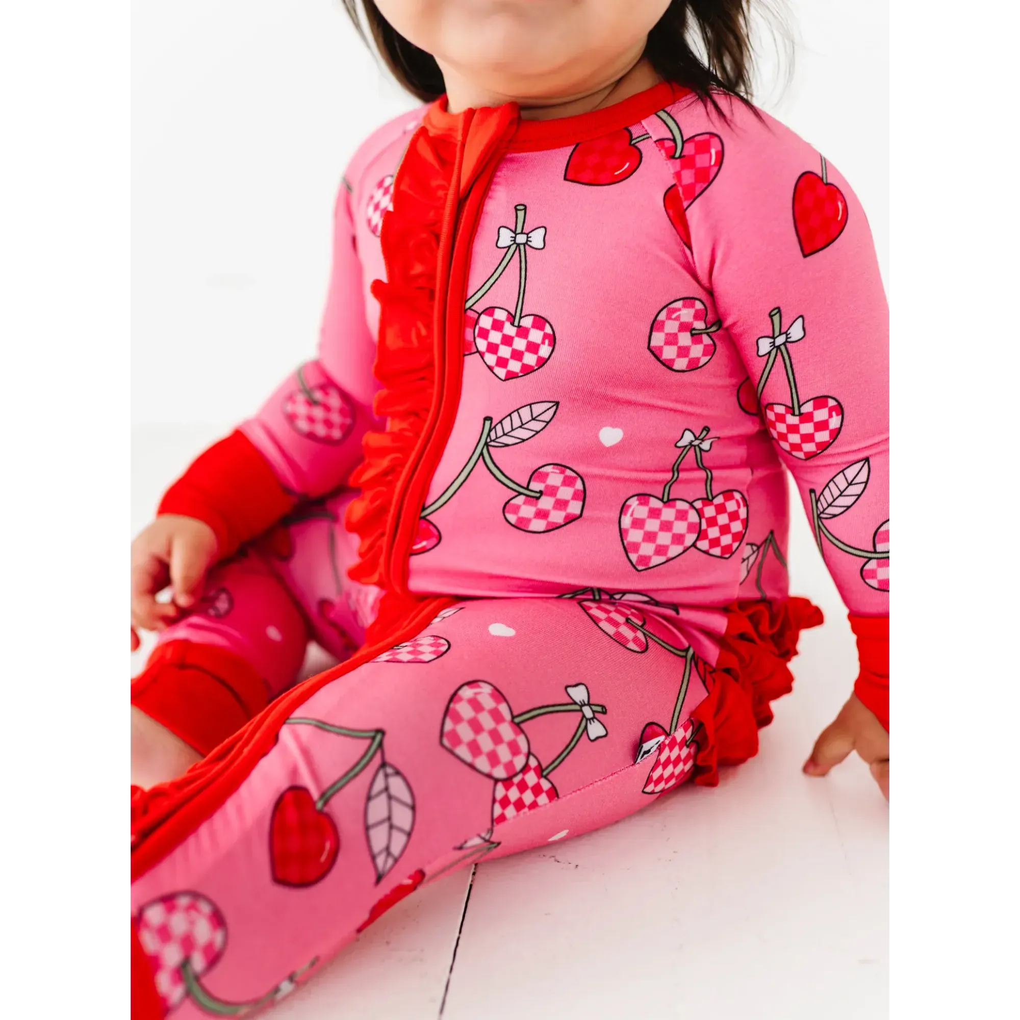 I Love You Cherry Much Convertible Footies with Ruffle