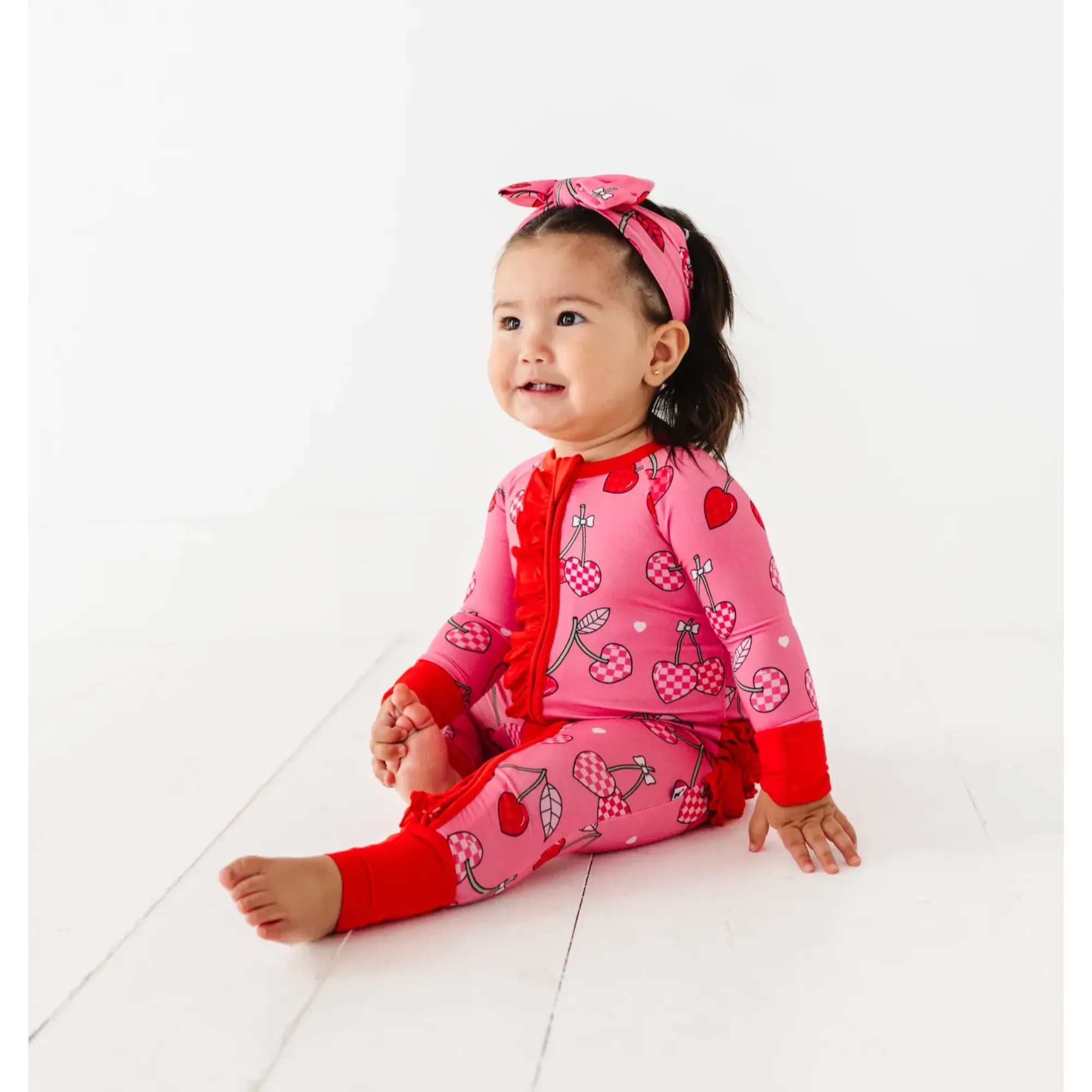 I Love You Cherry Much Convertible Footies with Ruffle